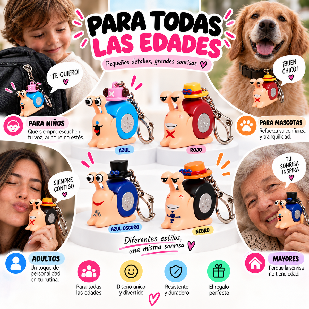 Caracol que guarda tu voz para recordar